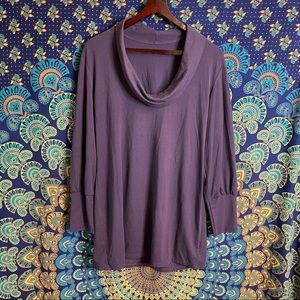 SEXY Ladies mint flowy cowl neck tunic purple by Weekenders size Lsarge